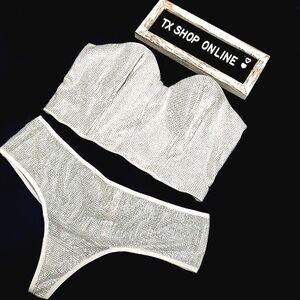 Victoria's Secret Rhinestones Bustier Hipster Set